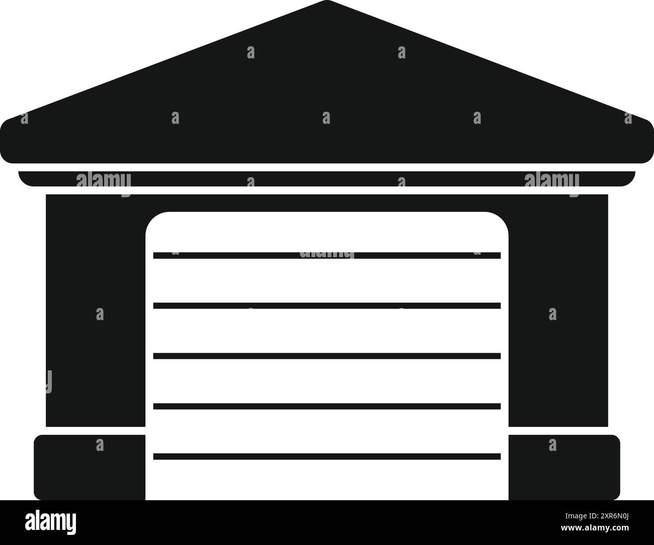 Bâtiment de porte de garage fermé symbole de forme d'icône Illustration de Vecteur