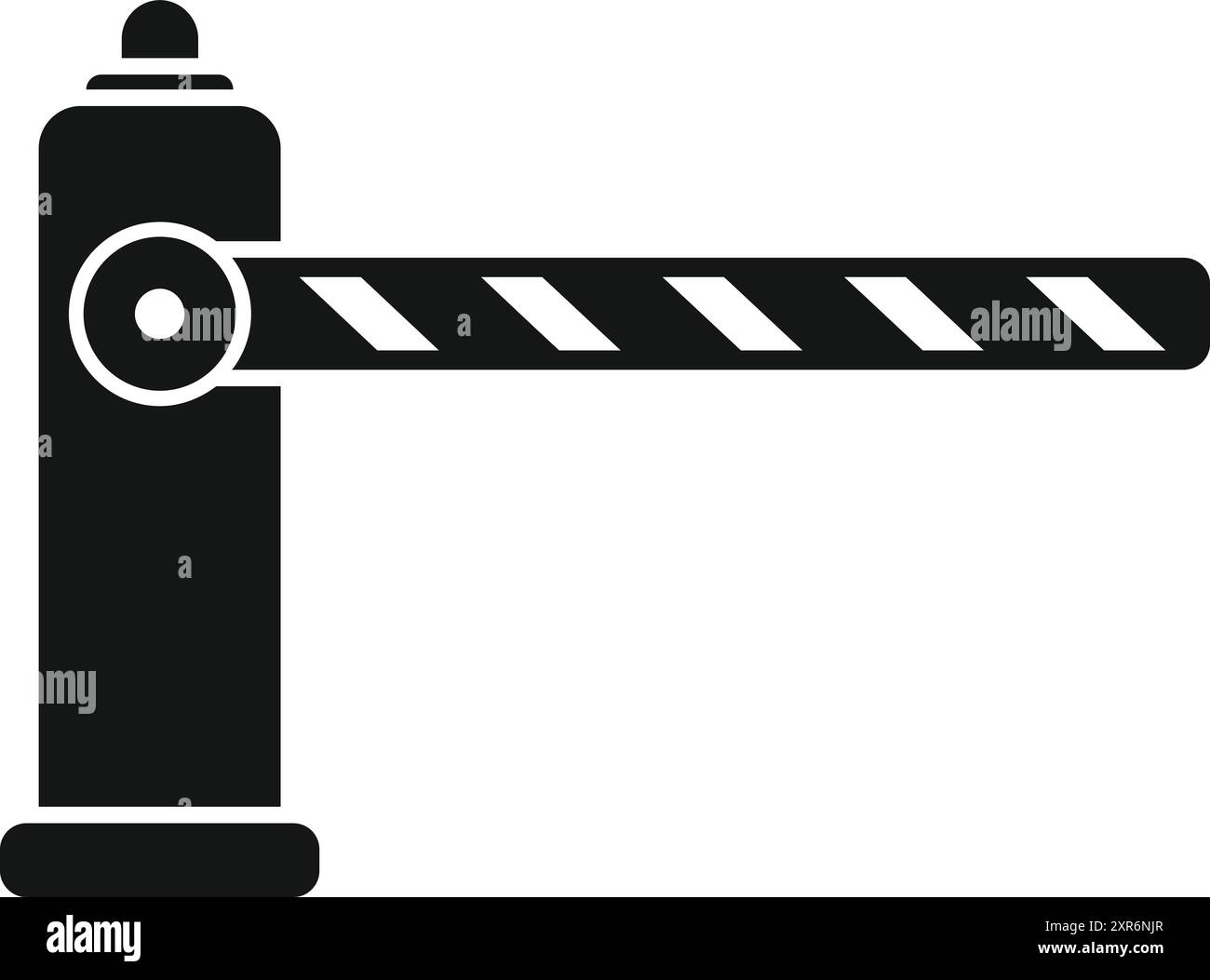 Icône noire et blanche d'une barrière de stationnement limitant l'accès Illustration de Vecteur