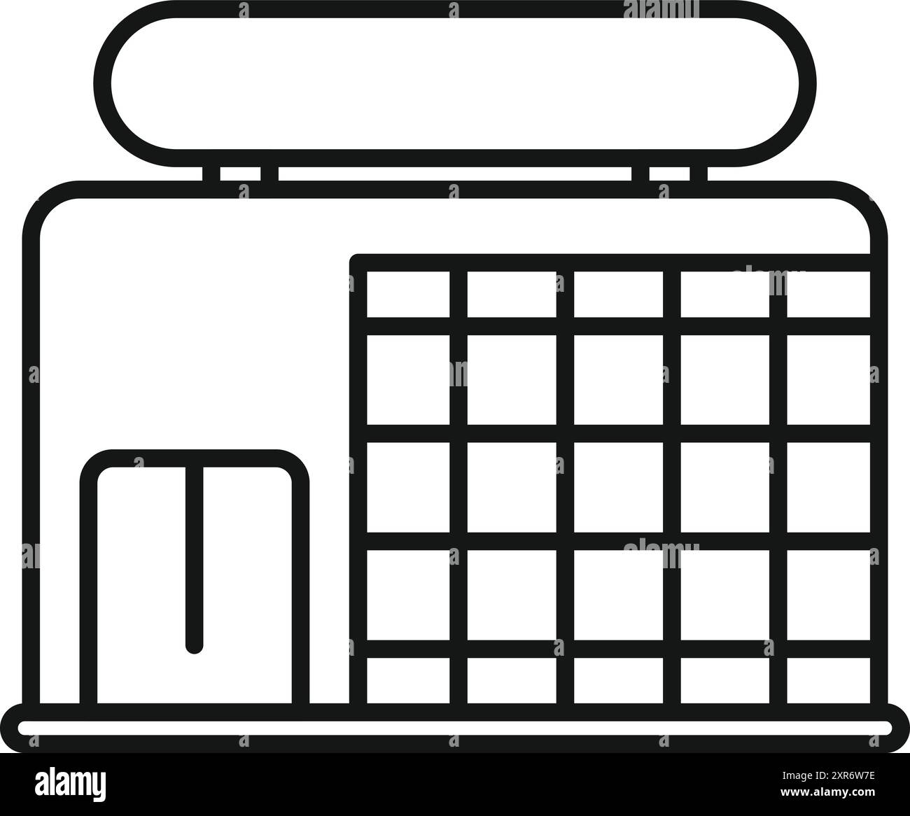 Icône de dessin au trait simple d'une vitrine de petite entreprise avec de grandes fenêtres Illustration de Vecteur Icône de dessin au trait simple d'une vitrine de petite entreprise avec de grandes fenêtres Illustration de Vecteur