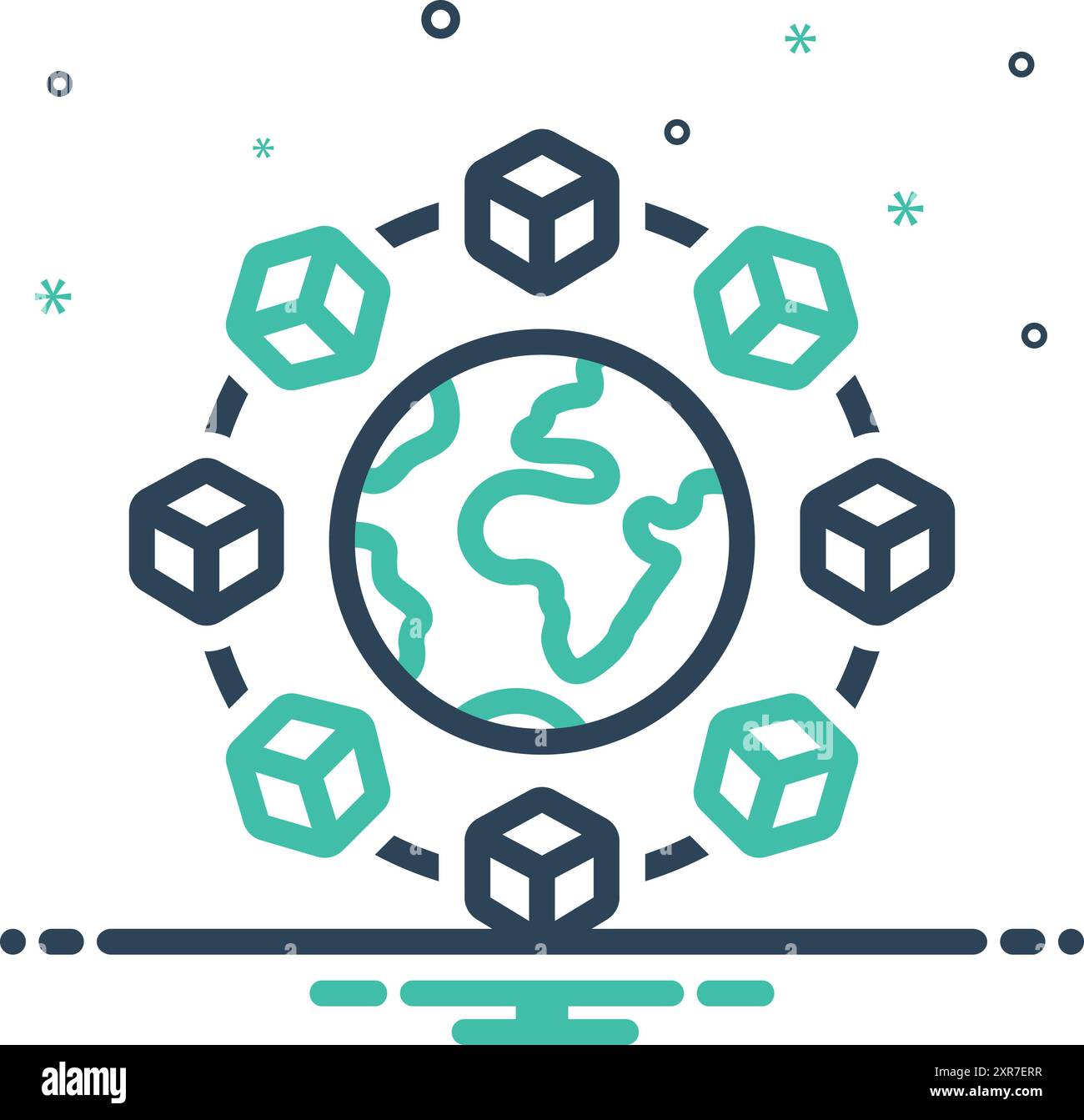 Icône pour la livraison dans le monde entier, dans le monde entier Illustration de Vecteur
