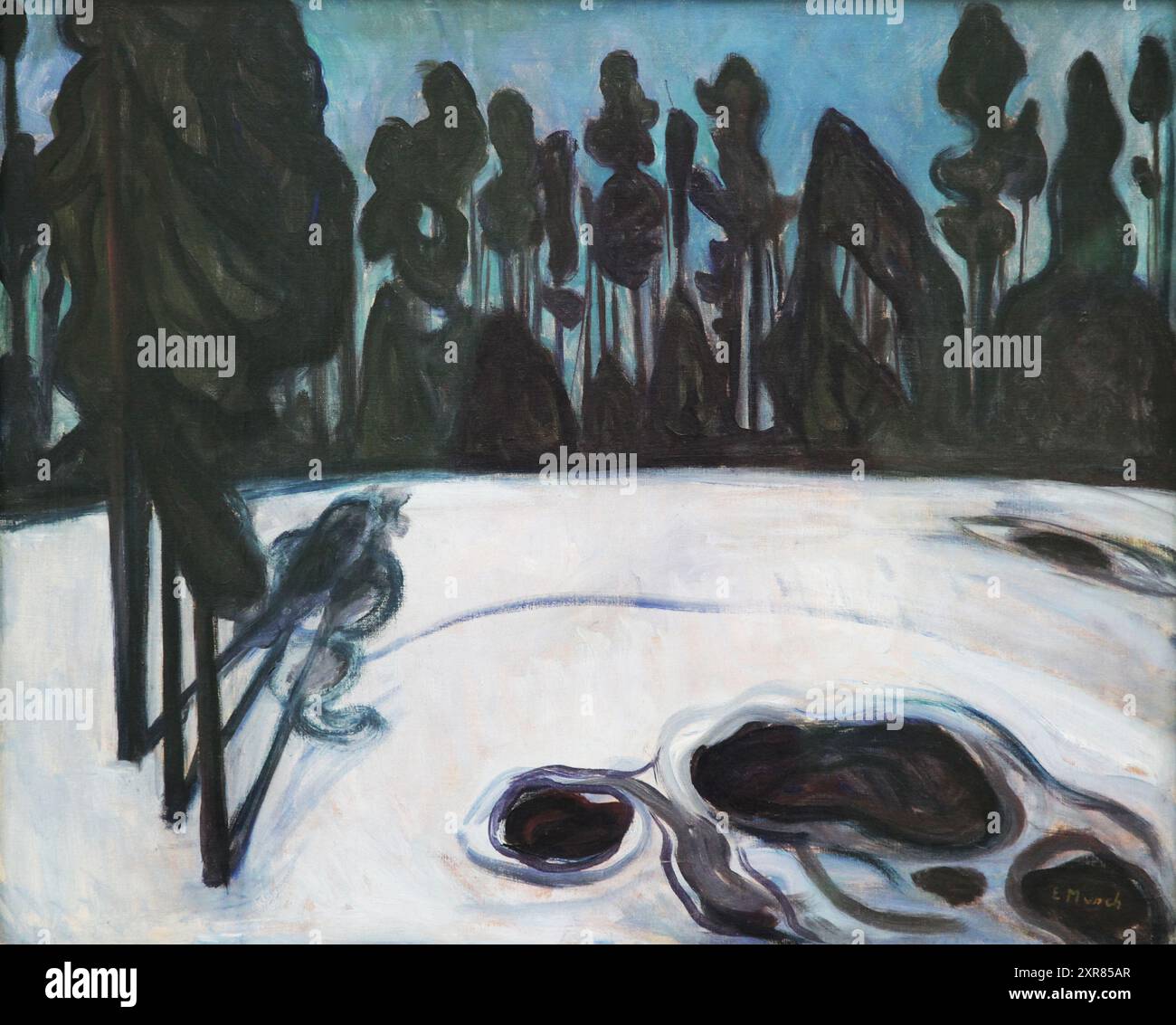 Starry Night (1901) de Edvard Munch (1863-1944). Aussi connu sous le nom de Sternennacht,Stjernenatt. Banque D'Images
