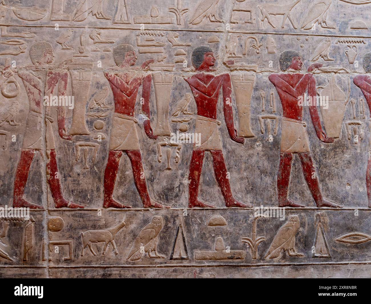 Reliefs de l'intérieur du tombeau de Kagemni Egypte Banque D'Images