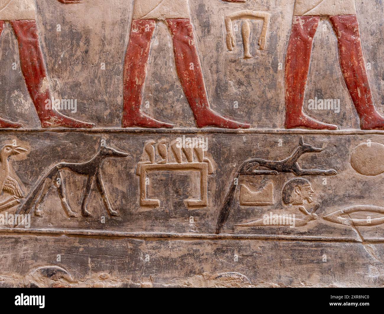 Reliefs de l'intérieur du tombeau de Kagemni Egypte Banque D'Images