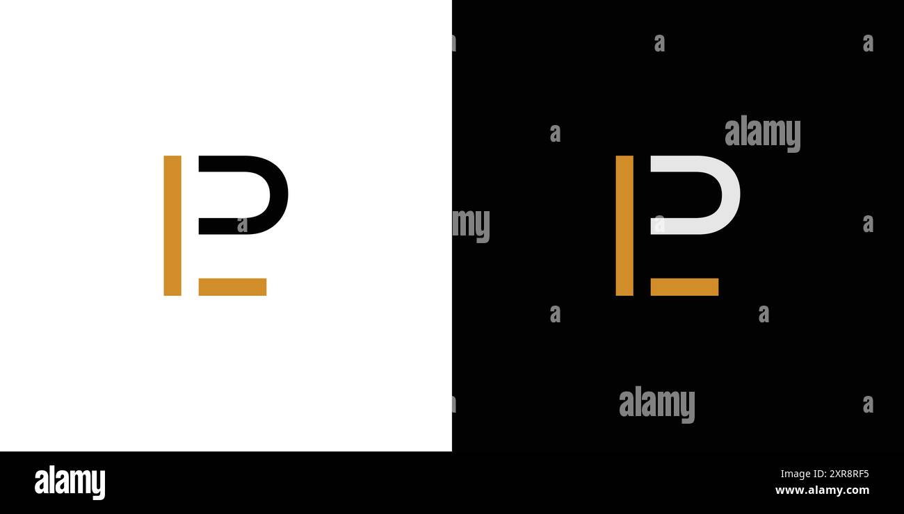 Conception de logo PL simple et unique Illustration de Vecteur