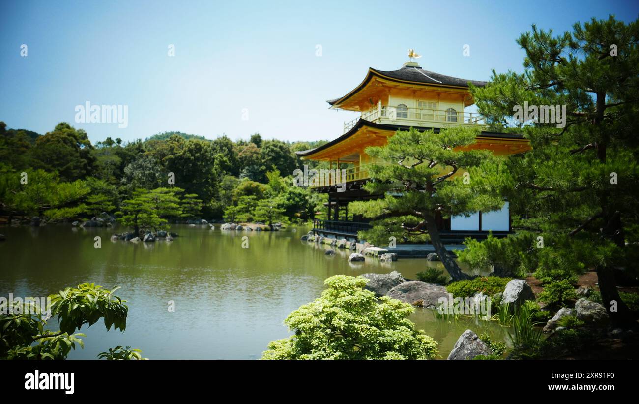 Temple du Pavillon d'Or, Rokuon-ji (Kyoto) Banque D'Images