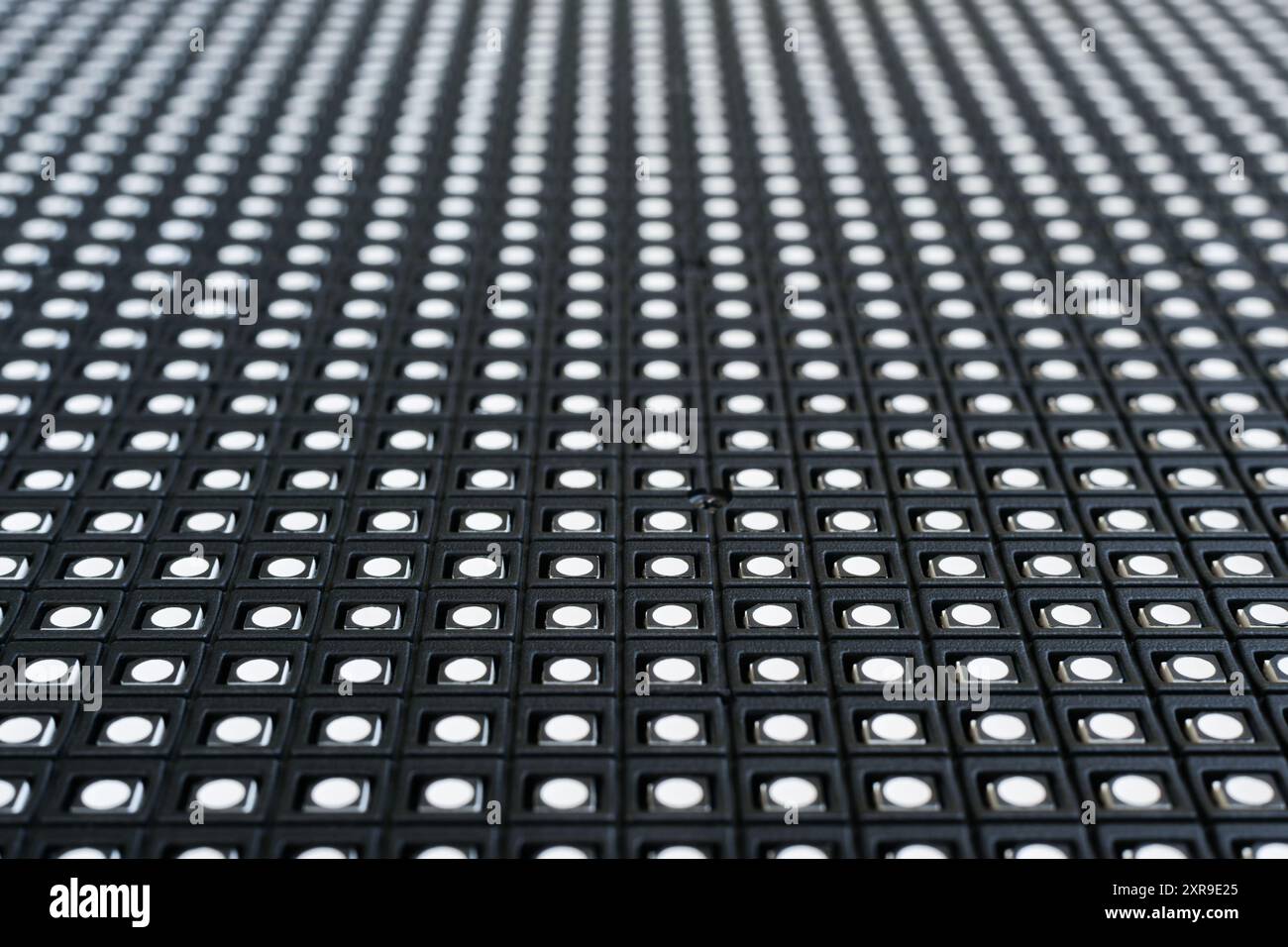 Focalisation sélective de LED sur la surface d'un module d'écran LED gros plan. Banque D'Images