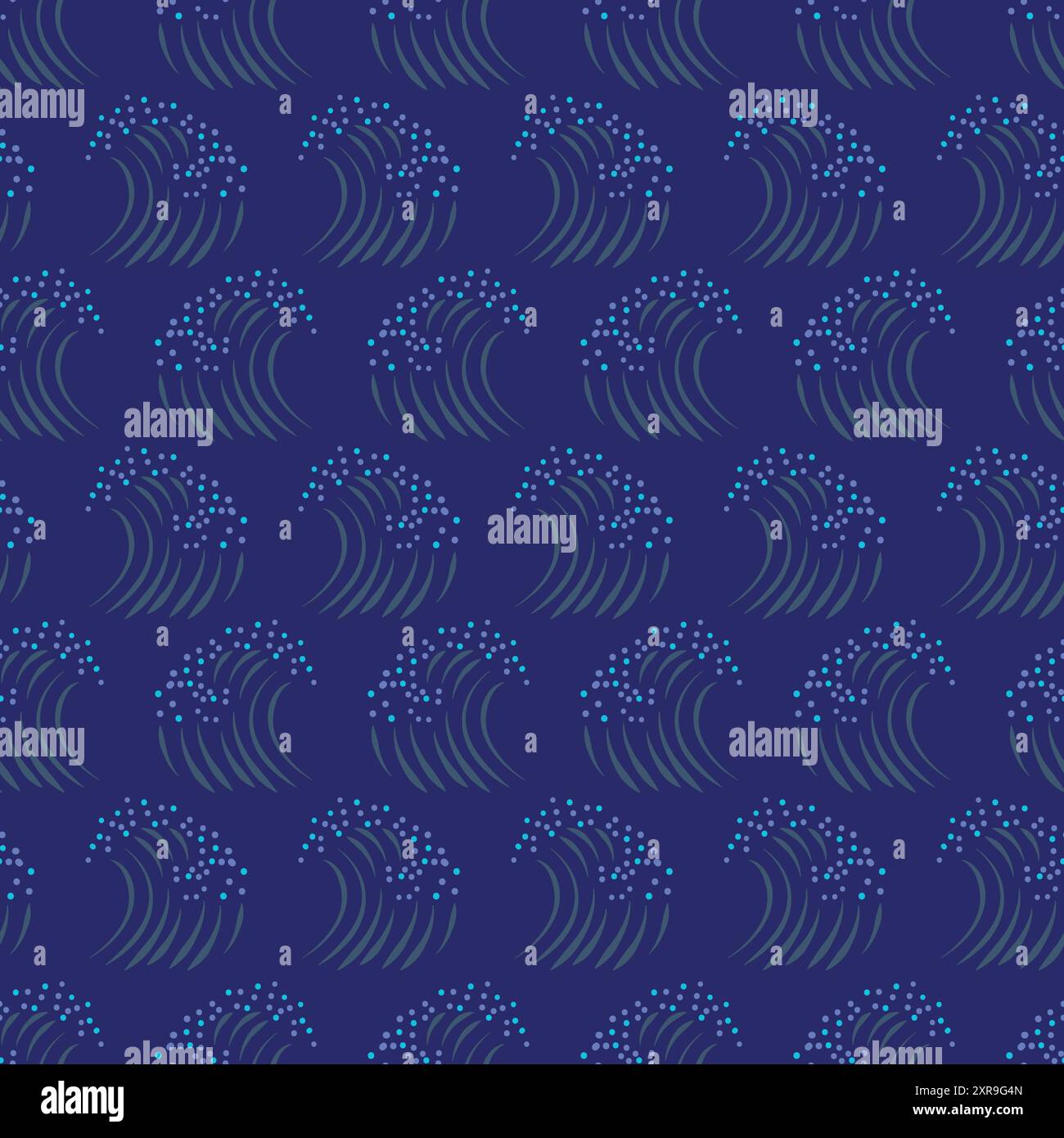 Motif sans couture Ocean Waves pour la conception de papier peint et de tissu. Fond marin bleu. Illustration de Vecteur