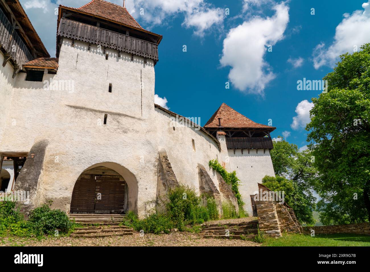 L'église fortifiée de Viscri est une église fortifiée luthérienne située à Viscri, dans le comté de Brașov, dans la région de Transylvanie en Roumanie Banque D'Images