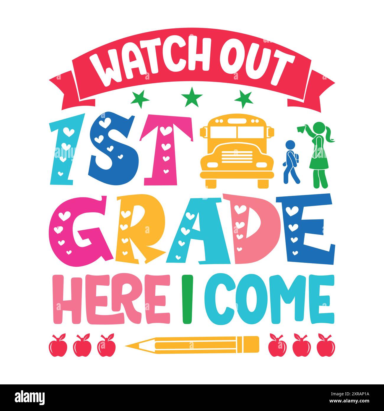 Retour à l'école SVG Design Lettering concept T-shirt Design Illustration de Vecteur