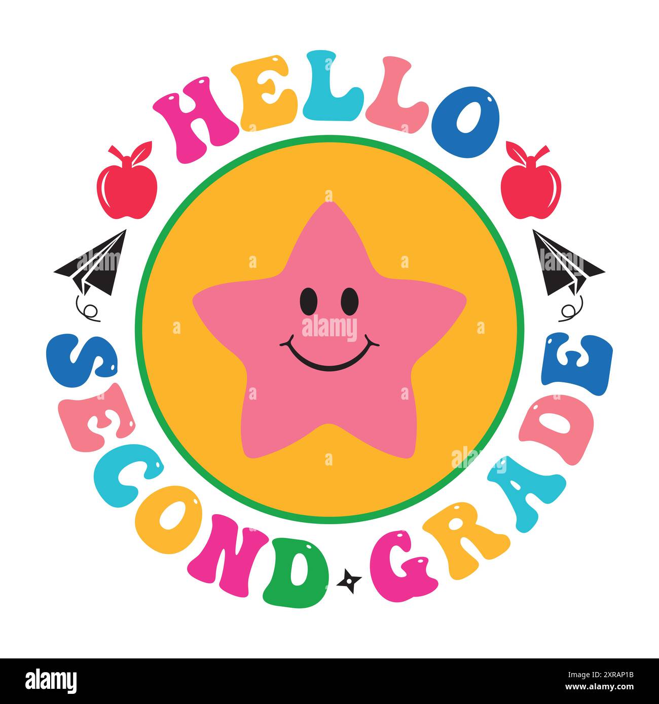 Retour à l'école SVG Design Lettering concept T-shirt Design Illustration de Vecteur