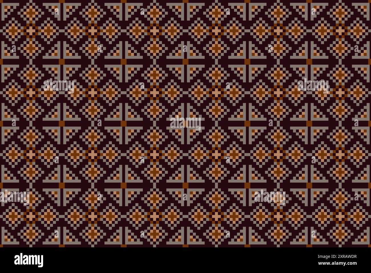 Motif ethnique sans couture pixel art pour motif ethnique géométrique en tissu sans couture, fond d'écran d'art de motif de pixel, conception pour tissu, rideau, Illustration de Vecteur