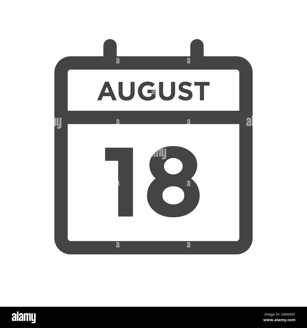 18 août jour civil ou date calendrier pour la date limite et le rendez-vous Illustration de Vecteur