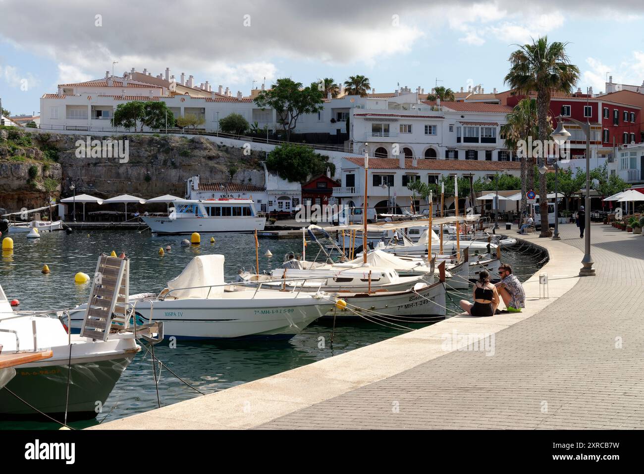 Cales Fonts port à es Castell, Minorque, mer Méditerranée, Îles Baléares, Islas Baleares, Espagne Banque D'Images