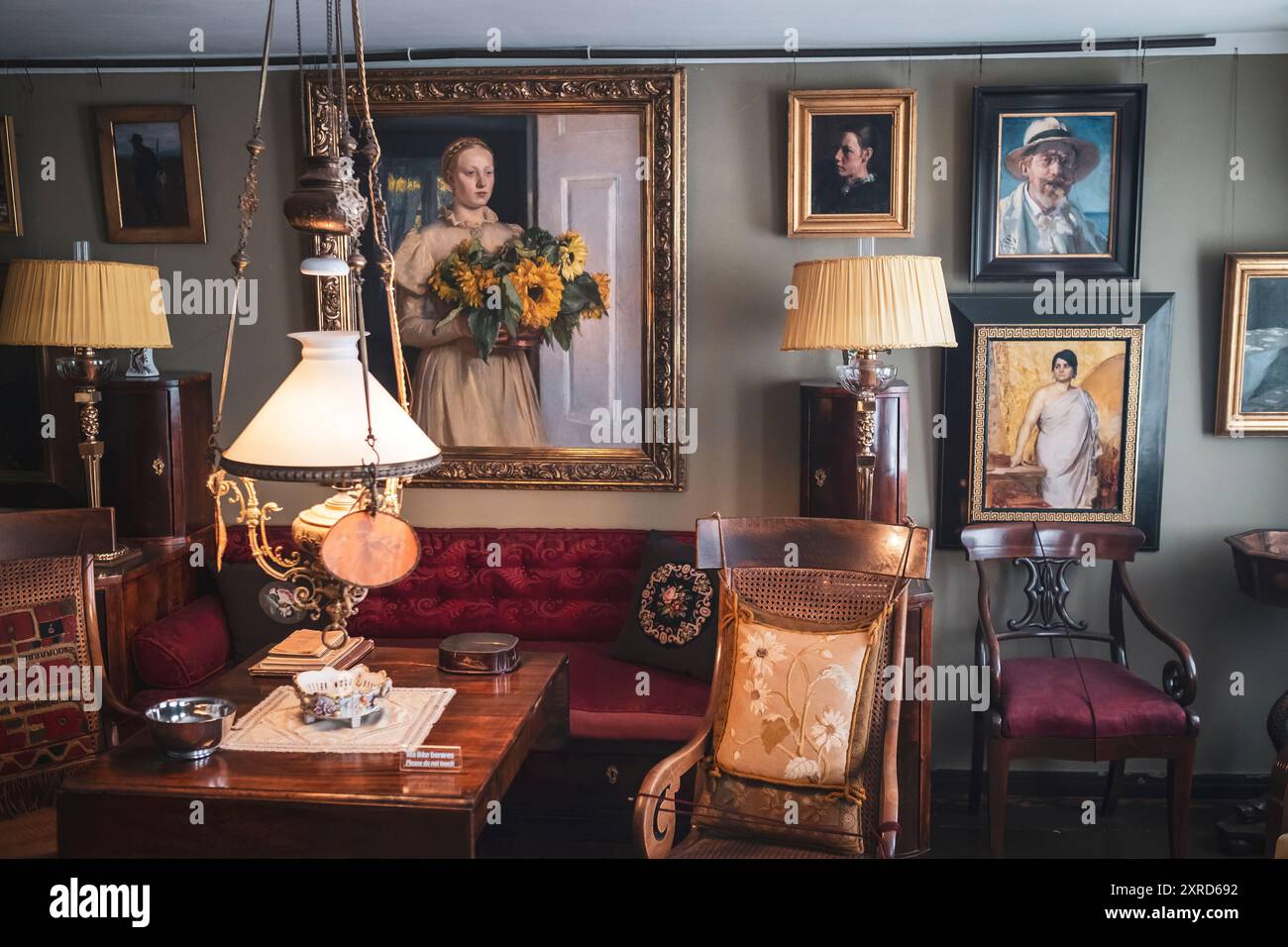 Intérieur de Anchers Hus, maison des peintres Michael et Anna Ancher, à Skagen, Danemark Banque D'Images