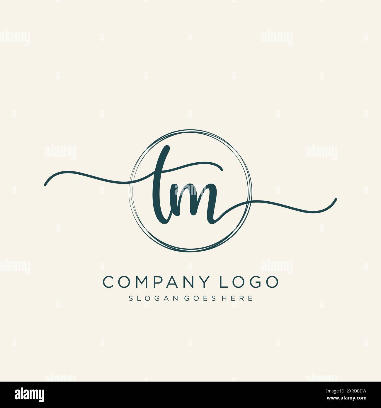 TM conception initiale du logo d'écriture manuscrite Illustration de Vecteur