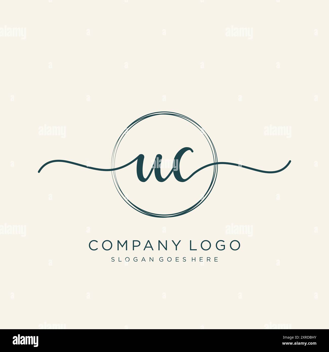 Design du logo UC initial Handwriting Illustration de Vecteur