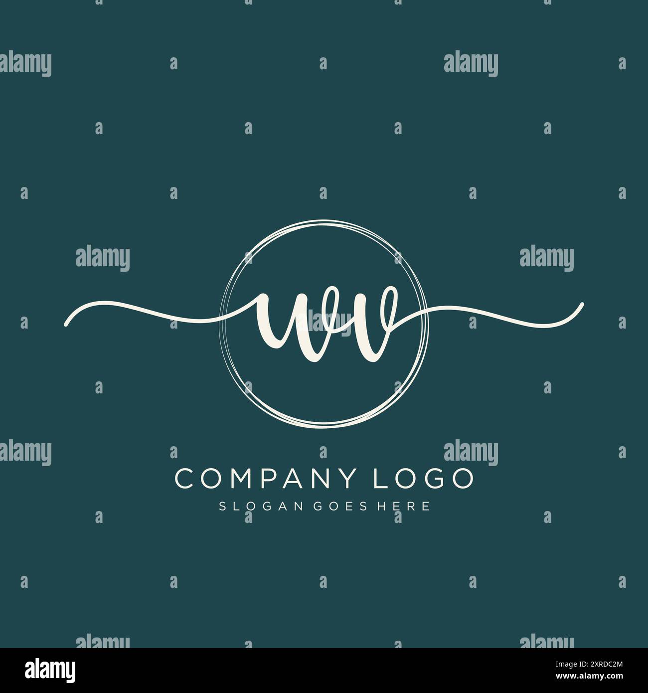 Conception du logo WV initial Handwriting Illustration de Vecteur