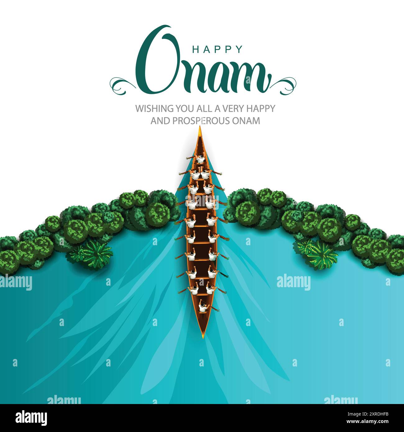 Nouveau festival Kerala Happy onam avec fond blanc indien, utilisation pour affiche, dépliant, bannière. conception d'illustration vectorielle abstraite Illustration de Vecteur