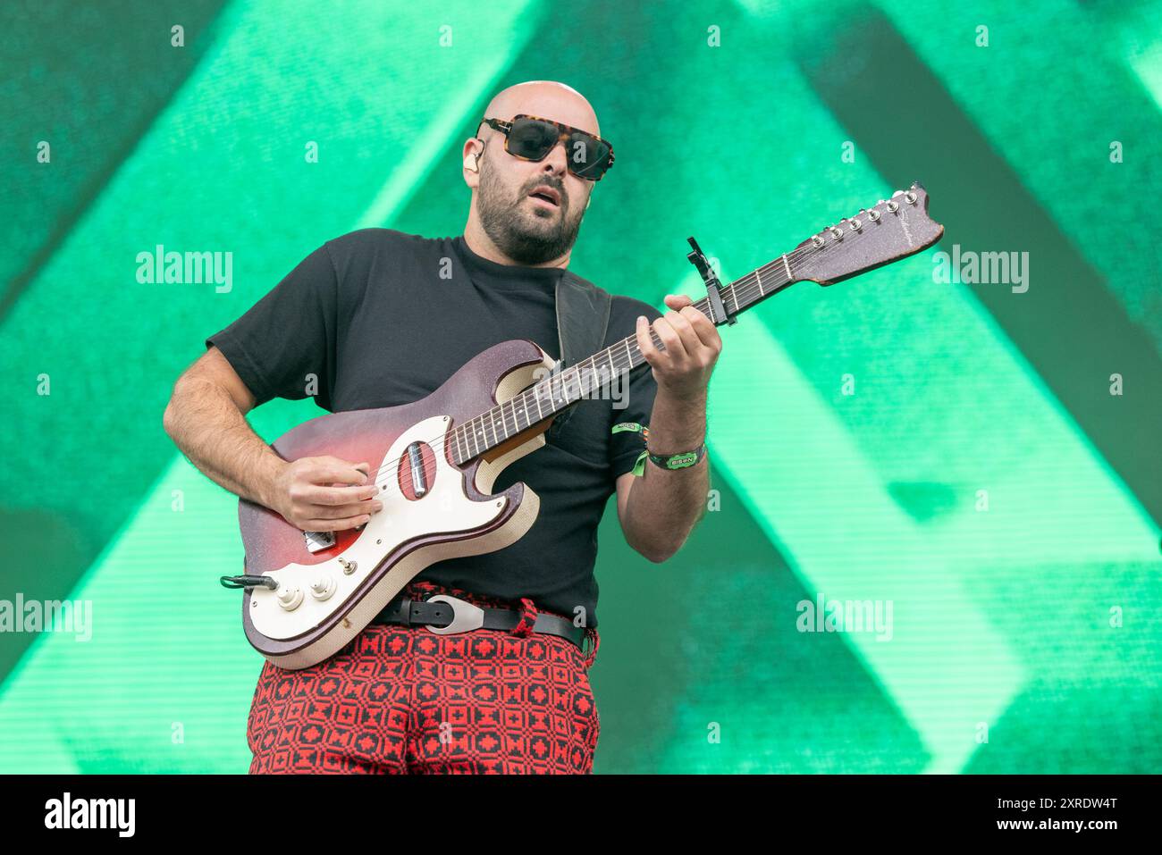 San Francisco, États-Unis. 09 août 2024. Eric Cannata de Young the Giant lors du Outside Lands Music Festival le 9 août 2024, à San Francisco, Californie (photo de Daniel DeSlover/Sipa USA) crédit : Sipa USA/Alamy Live News Banque D'Images