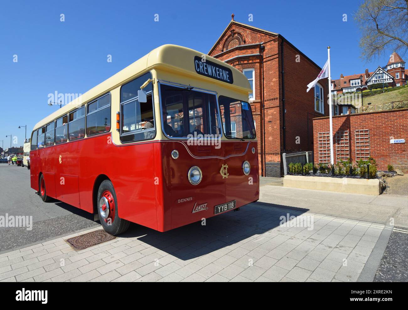 Bus ou autocar à impériale Dennis Lancet vintage. Banque D'Images