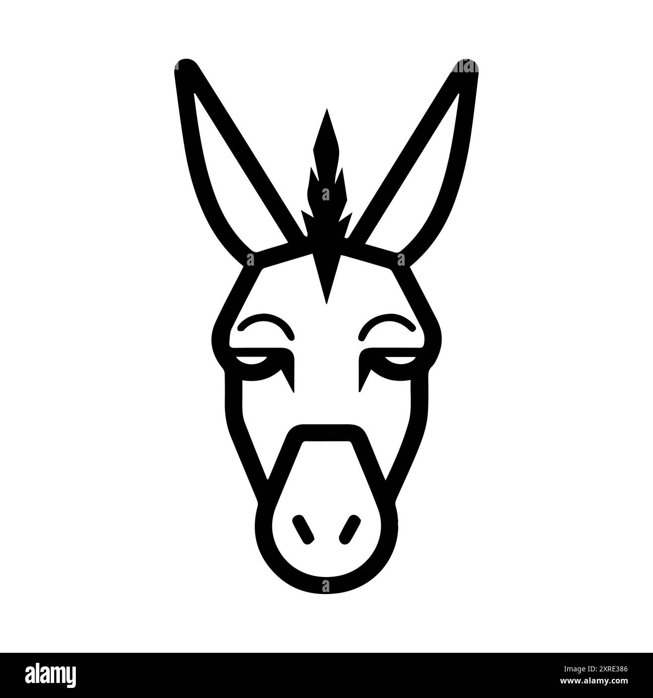 icône d'âne ou symbole de ligne moderne. Dessin au trait vectoriel et conception d'icône avec contour audacieux. Noir et blanc Pixel Perfect symbole minimaliste blanc isolé Illustration de Vecteur