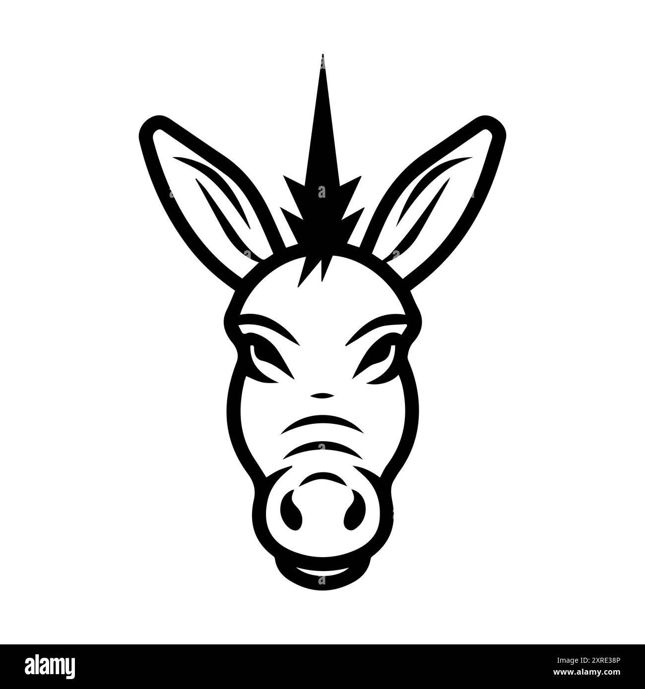 icône d'âne ou symbole de ligne moderne. Dessin au trait vectoriel et conception d'icône avec contour audacieux. Noir et blanc Pixel Perfect symbole minimaliste blanc isolé Illustration de Vecteur