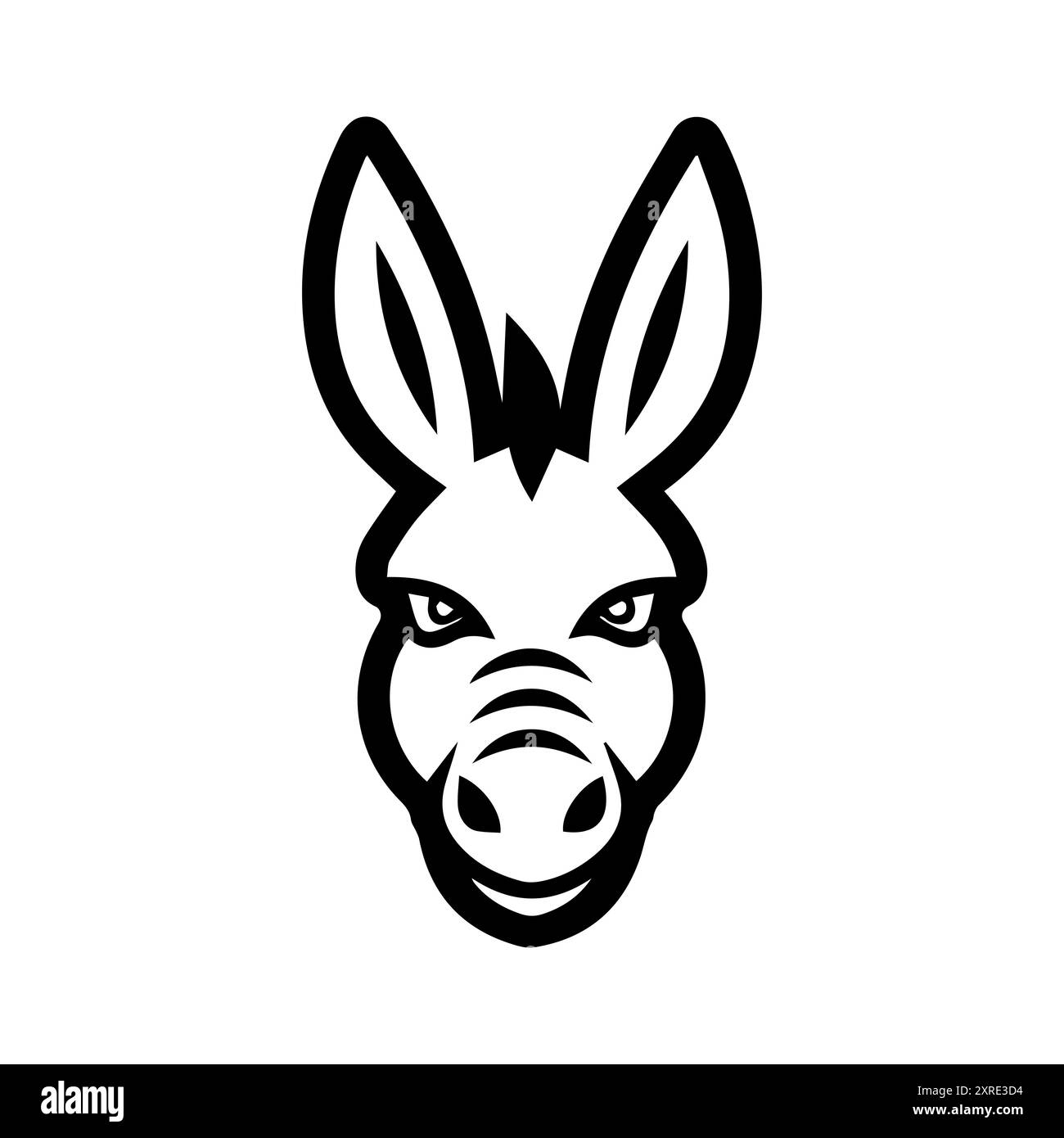 icône d'âne ou symbole de ligne moderne. Dessin au trait vectoriel et conception d'icône avec contour audacieux. Noir et blanc Pixel Perfect symbole minimaliste blanc isolé Illustration de Vecteur