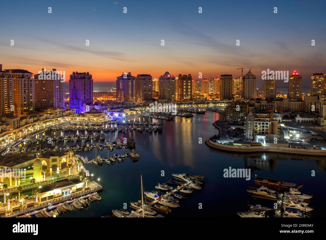 Vue aérienne de Peral Qatar Porto Arabia Banque D'Images