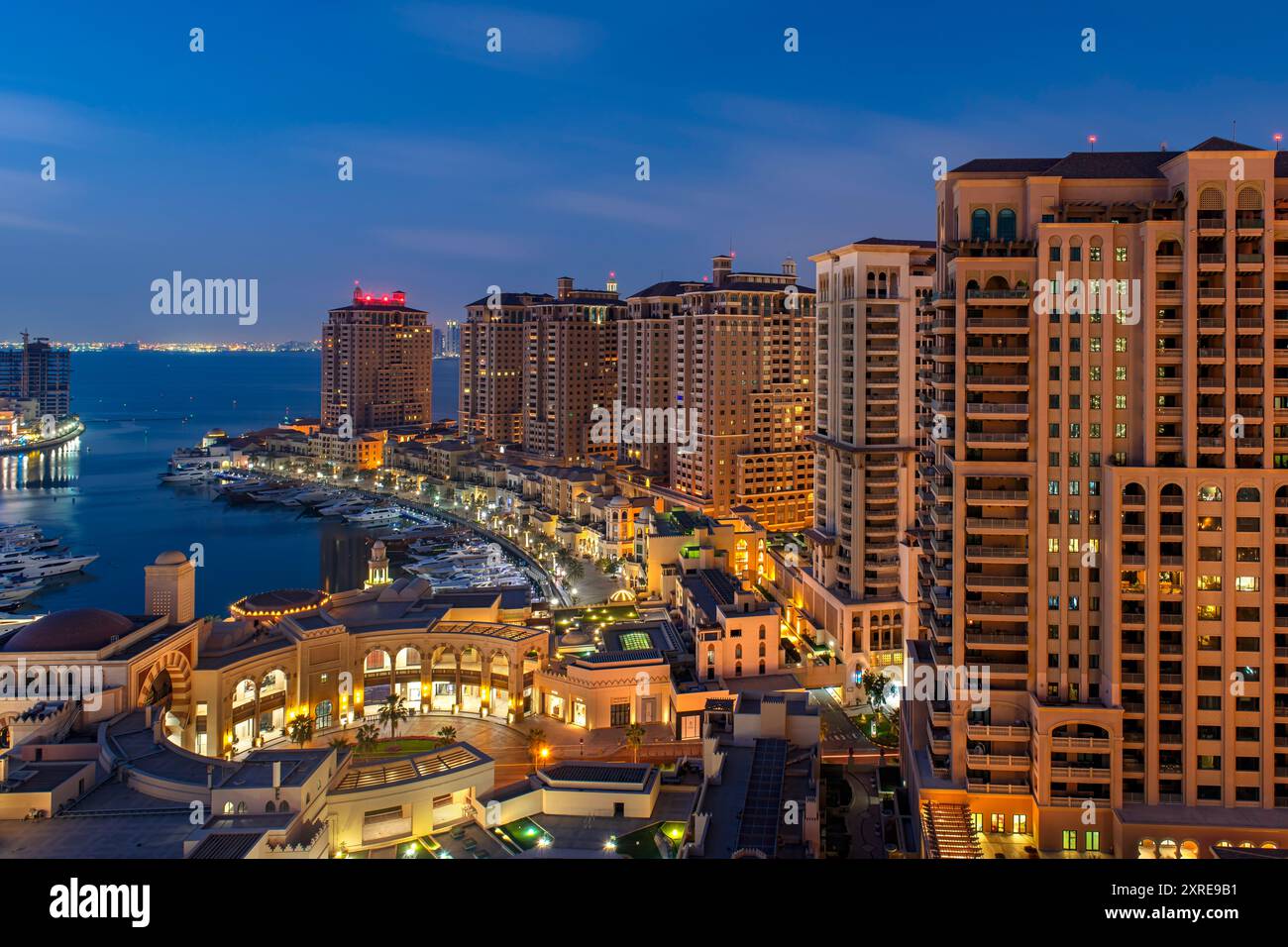 Vue aérienne de Peral Qatar Porto Arabia Banque D'Images