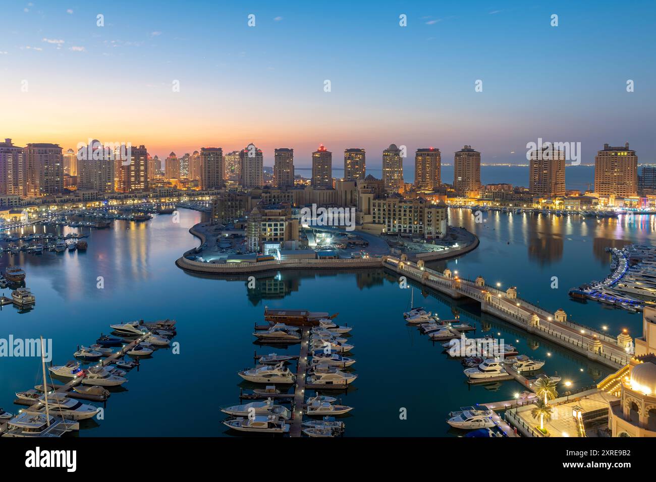 Vue aérienne de Peral Qatar Porto Arabia Banque D'Images