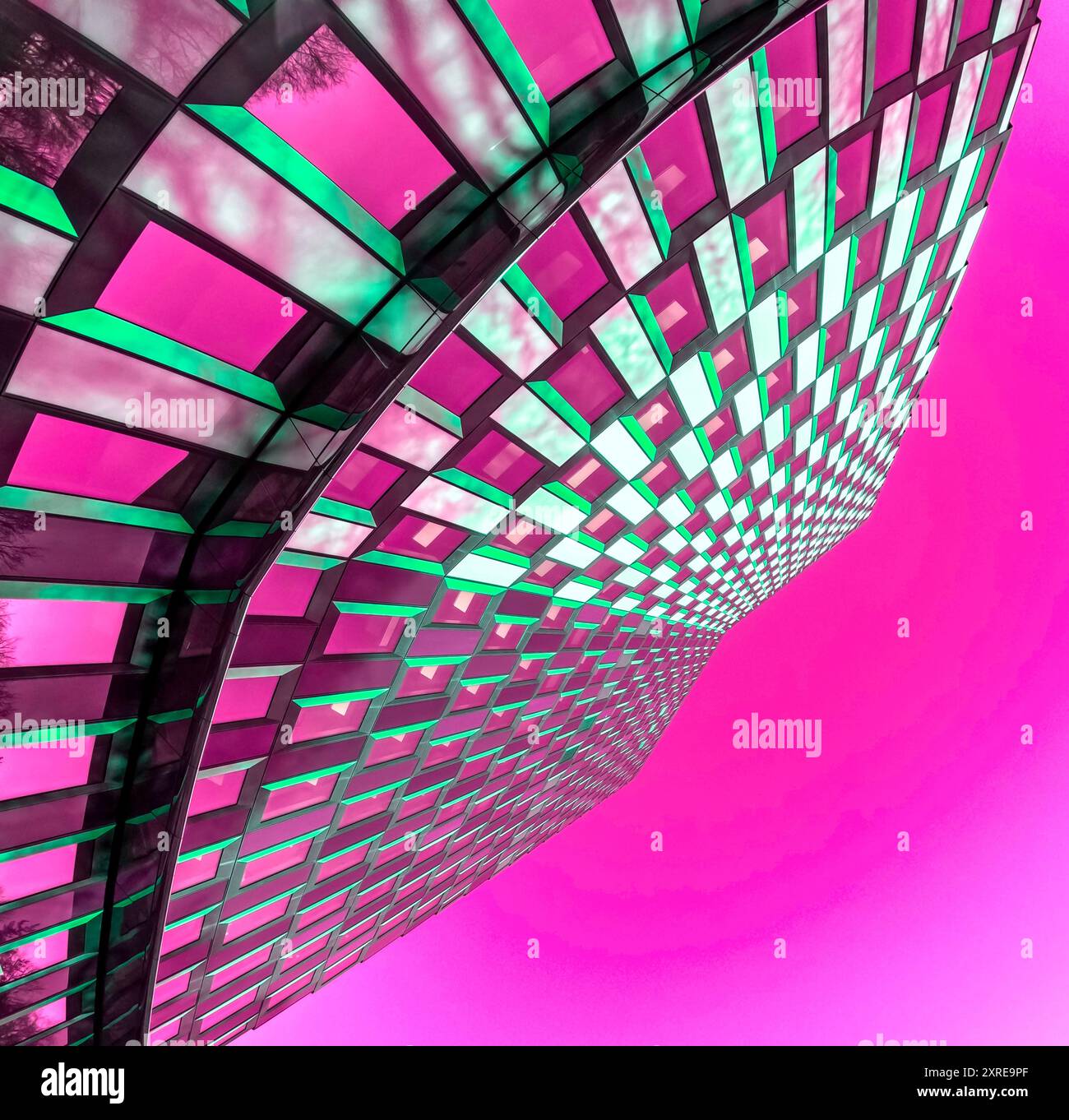Arcihitecture moderne abstraite créative rose chaud Banque D'Images