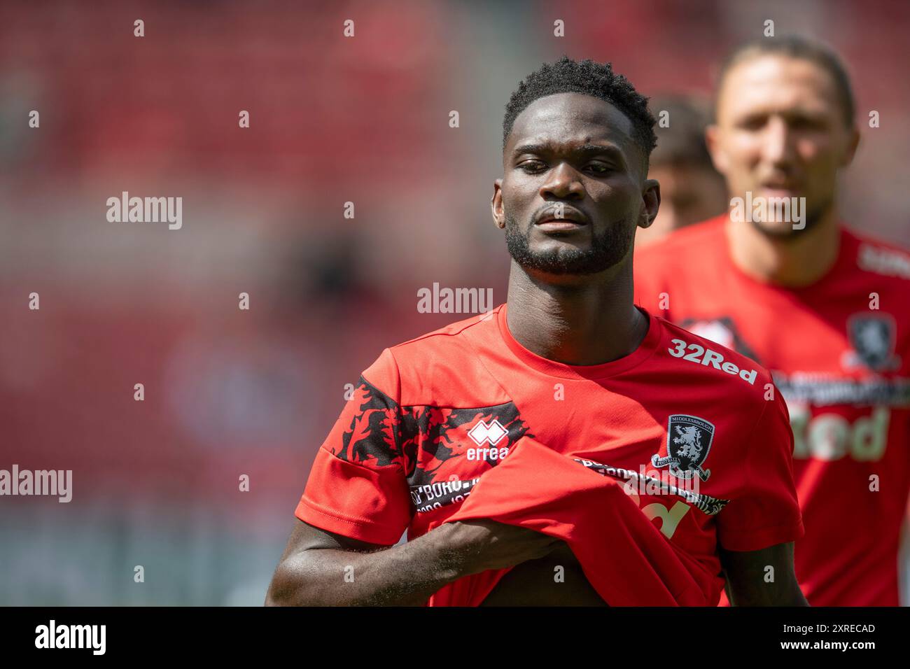 Middlesbrough, Royaume-Uni. 10 août 2024. Emmanuel Latte Lath de Middlesbrough se prépare pour le match lors du Sky Bet Championship match entre Middlesbrough et Swansea City au Riverside Stadium, Middlesbrough le samedi 10 août 2024. (Photo : Trevor Wilkinson | mi News) crédit : MI News & Sport /Alamy Live News Banque D'Images