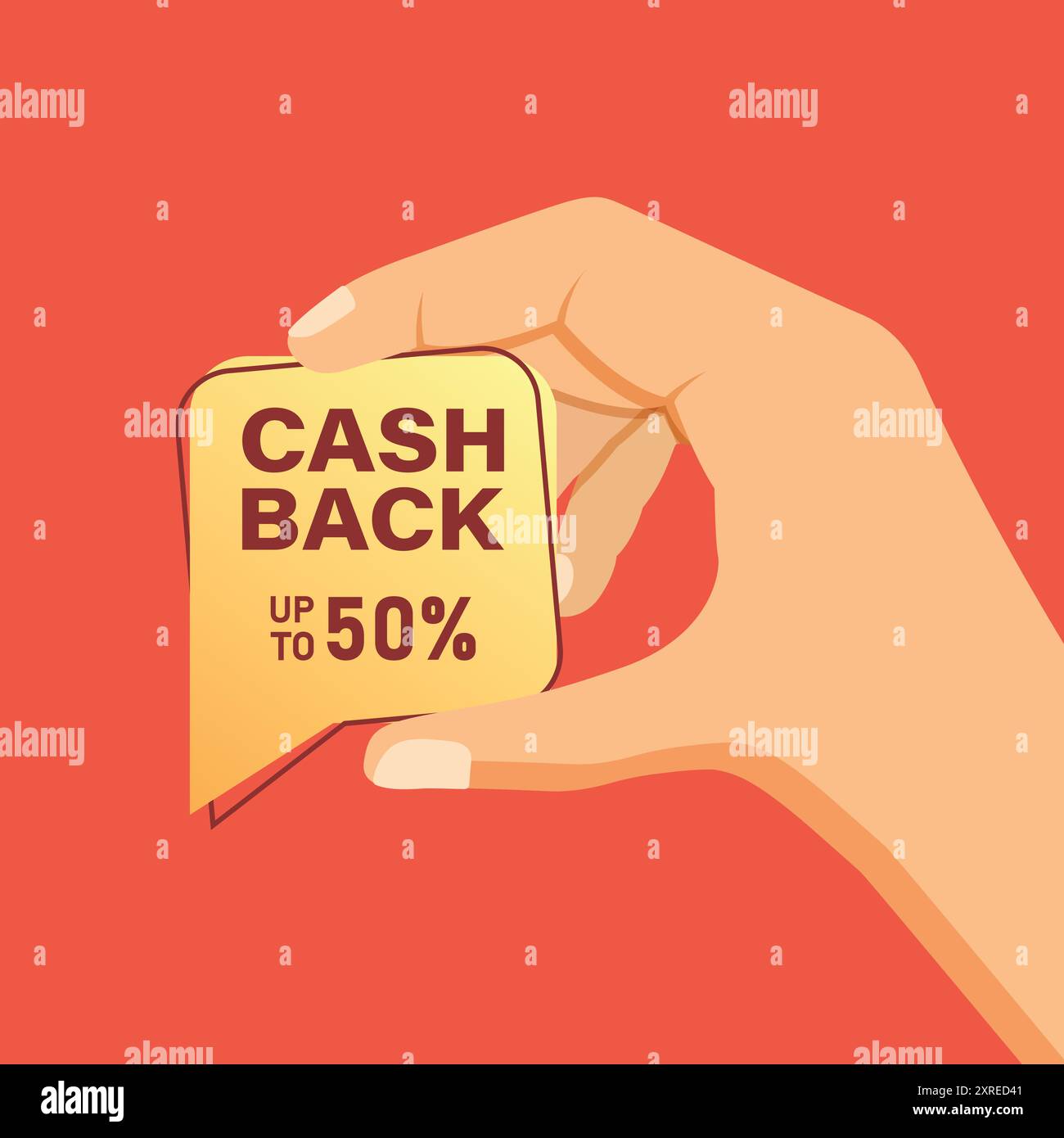 Icône Cashback in Hand dans un style plat. Illustration vectorielle d'étiquette de remboursement sur fond isolé. Concept commercial de l'affiche de remise en argent. Illustration de Vecteur