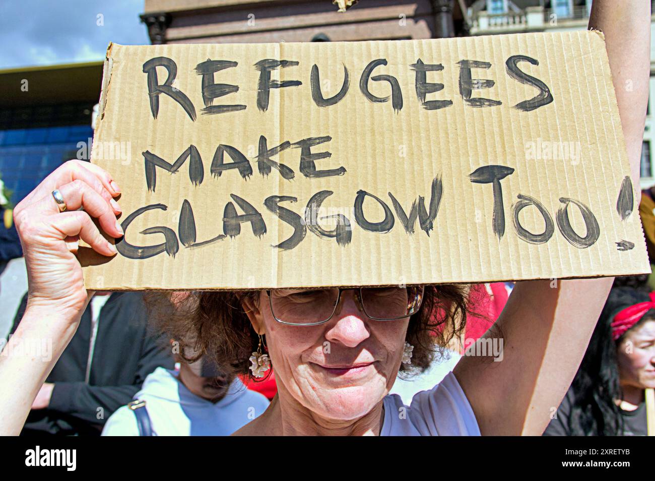 Glasgow, Écosse, Royaume-Uni.10 août 2024. Un rassemblement anti-faciste sur la place george a vu des milliers de personnes assister dans le centre de la ville. Crédit Gerard Ferry /Alamy Live News Banque D'Images