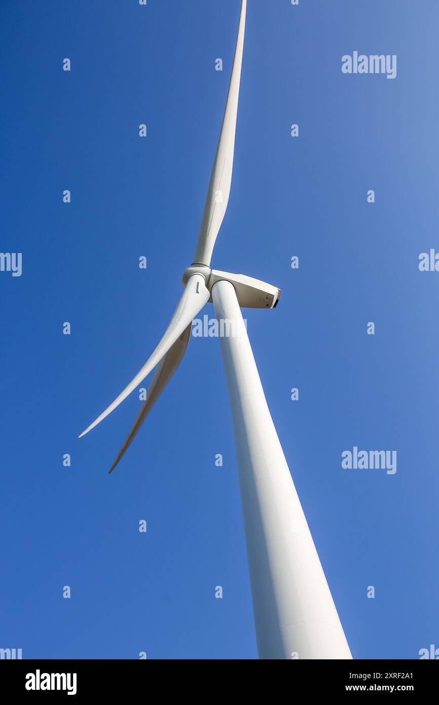 Hook Moor Wind Farm, Aberford, Leeds, West Yorkshire par temps hivernal brillant. Le parc éolien longe la jonction de la M1 et de l'A1. Banque D'Images