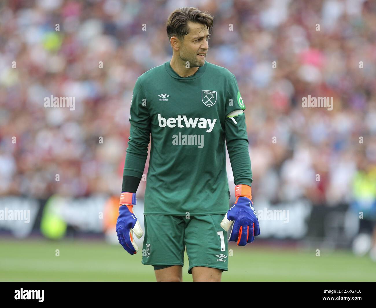 Londres, Royaume-Uni. 10 août 2024. Londres, Angleterre, 10 août 2024 : Lukasz Fabianski (1 West Ham United) lors de la fusillade de pénalité dans le match de la Betway Cup entre West Ham United et le RC Celta de Vigo au London Stadium à Londres, en Angleterre. (Jay Patel/SPP) crédit : photo de presse sportive SPP. /Alamy Live News Banque D'Images