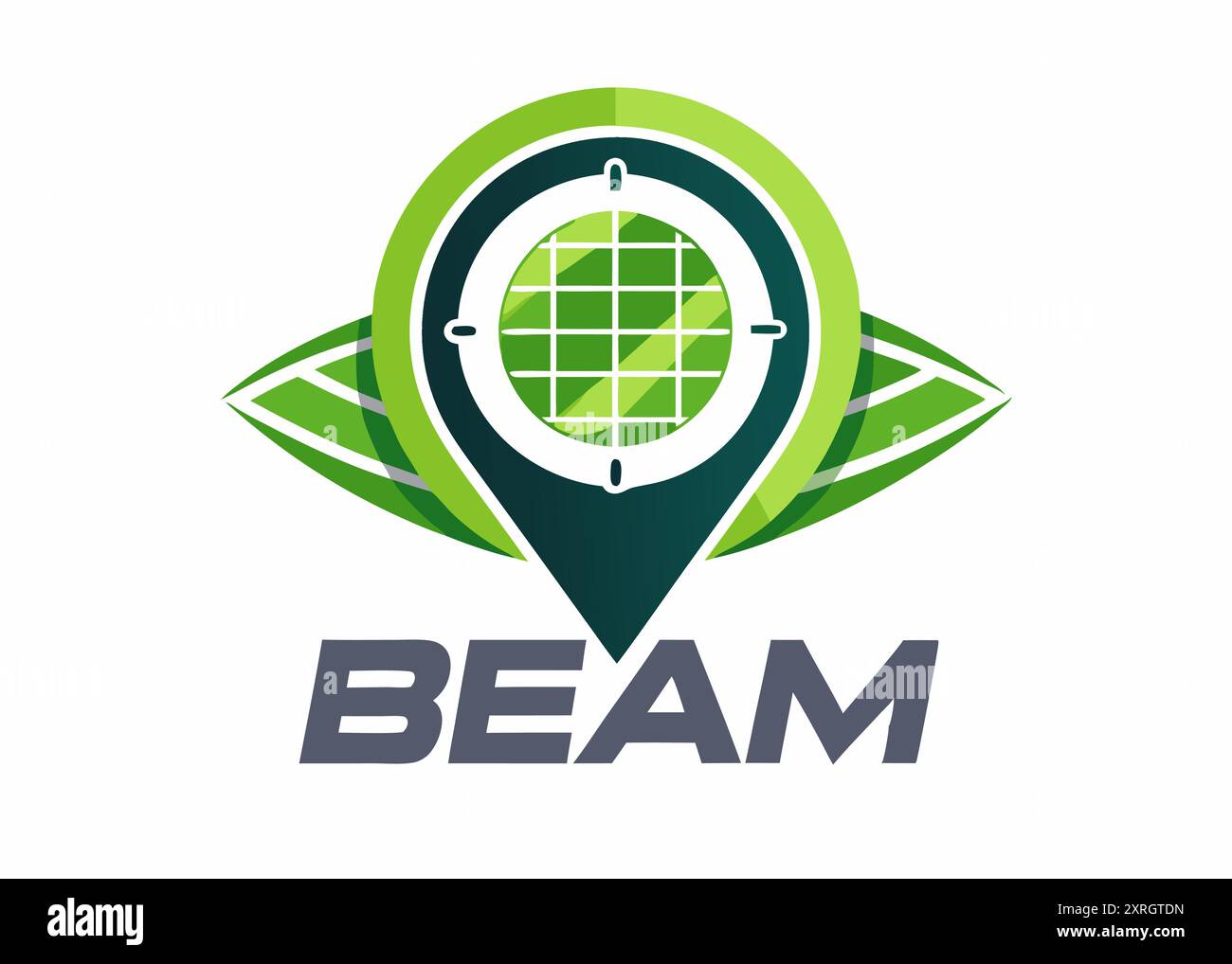 Modèle de conception de logo de voyage Beam Green Location Icon Illustration de Vecteur