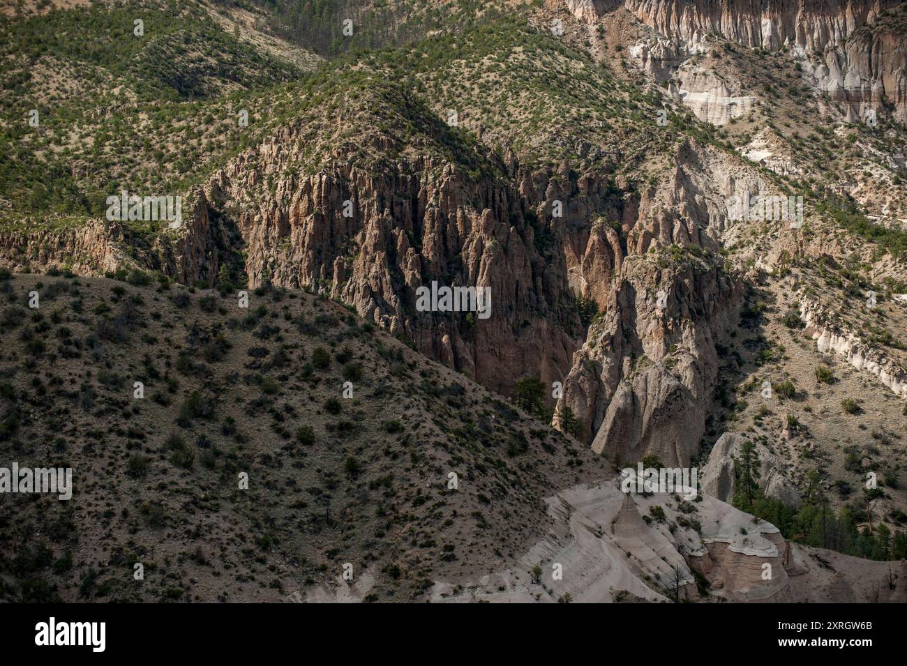 Détail de la Cañada Camada dans le monument national des rochers de tente de Kasha-Katuwe, près du Pueblo Cochiti, Nouveau-Mexique Banque D'Images
