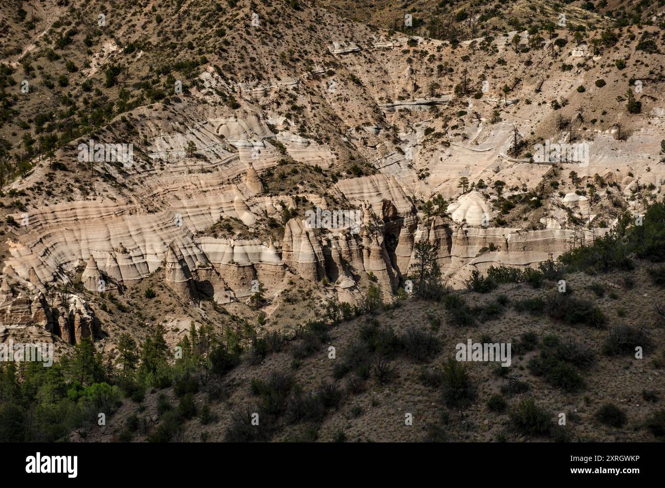 Détail de la Cañada Camada dans le monument national des rochers de tente de Kasha-Katuwe, près du Pueblo Cochiti, Nouveau-Mexique Banque D'Images