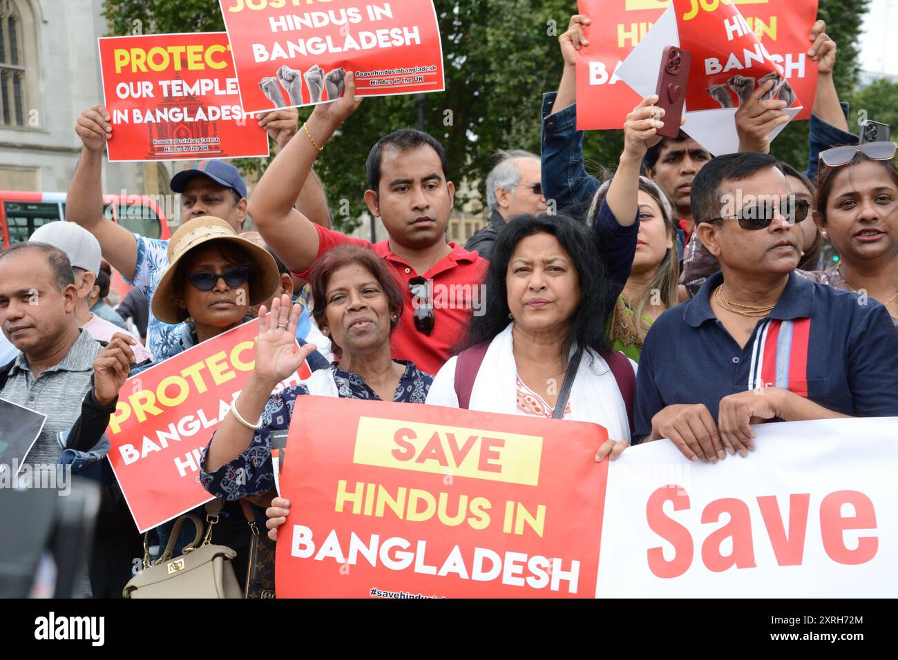 Sauvez les hindous au Bangladesh manifestation à Parliament Square, Londres 10 août 2024 Banque D'Images