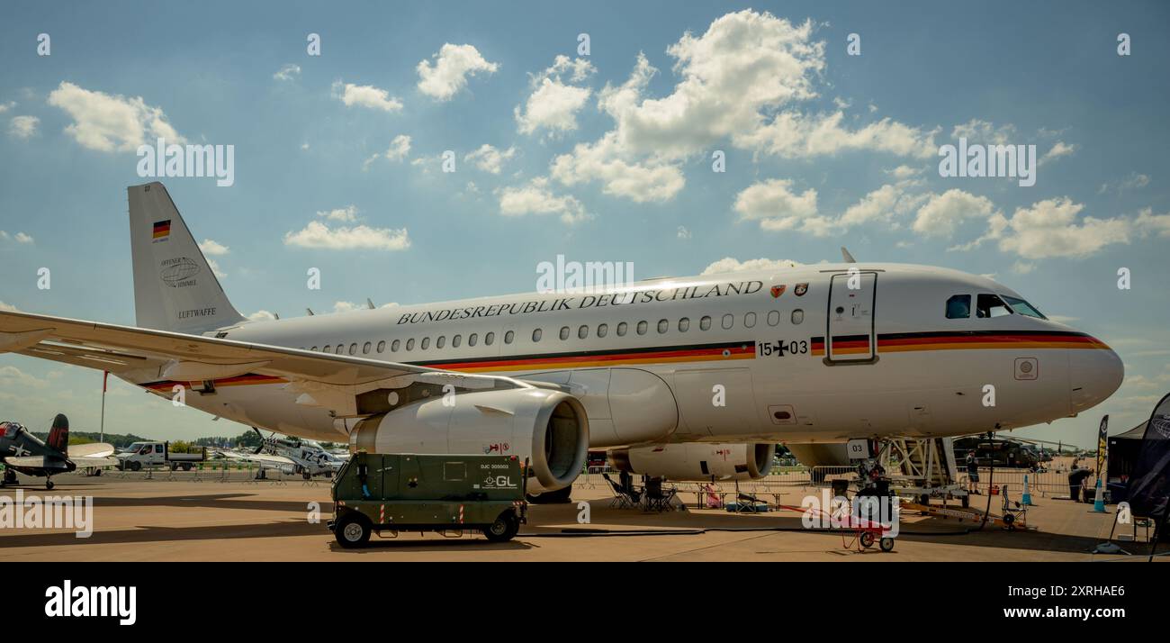 Transport VIP de l'armée de l'air allemande, Airbus, A319OH en exposition statique au Royal International Air Tattoo Banque D'Images