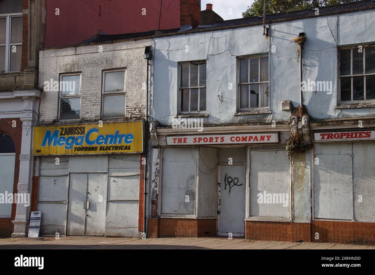 Magasins abandonnés, Aldershot, Hampshire Banque D'Images