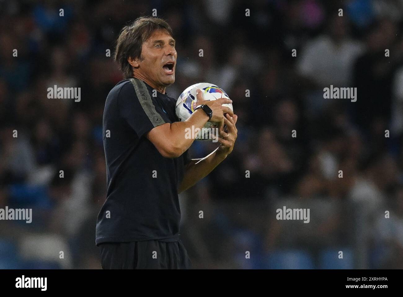 Napoli , Italie, 10 août ,2024 Antonio Conte de la SSC Napoli lors de la Coupe d'Italie de Football Freccia Rossa entre SSC Napoli vs Modena FC :Agostino Gemito/ Alamy Live News Banque D'Images