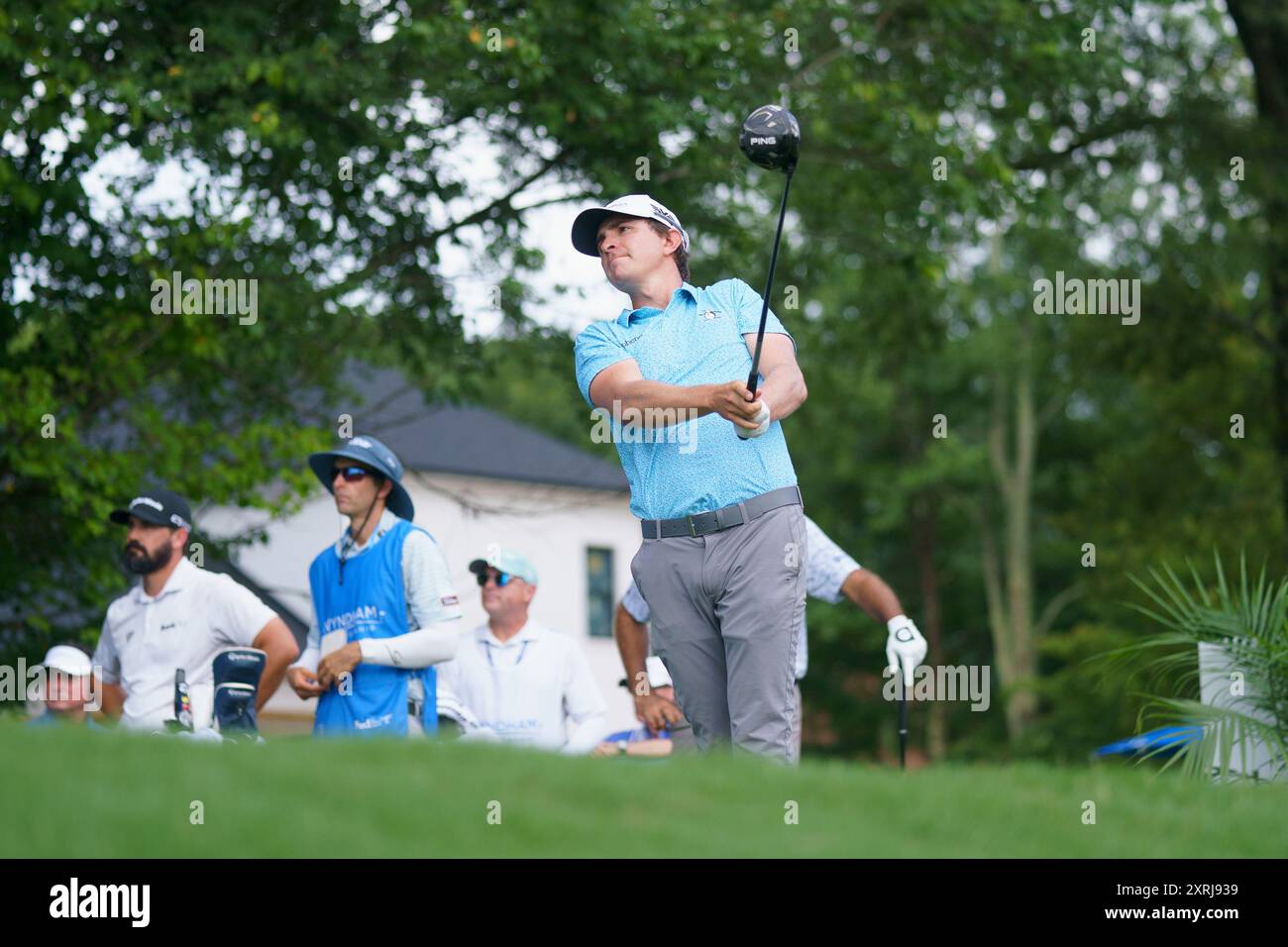 Greensboro, Caroline du Nord, États-Unis. 9 août 2024. NICOLAS ECHAVARRIA participe au championnat de Wyndham 2024 au Sedgefield Country Club de Greensboro, Caroline du Nord. (Crédit image : © Josh Brown/ZUMA Press Wire) USAGE ÉDITORIAL SEULEMENT! Non destiné à UN USAGE commercial ! Crédit : ZUMA Press, Inc/Alamy Live News Banque D'Images