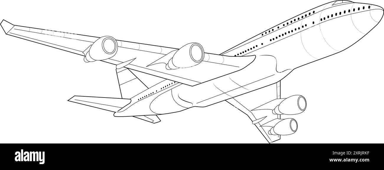 VECTEUR D'ART DE LIGNE D'AVION Illustration de Vecteur