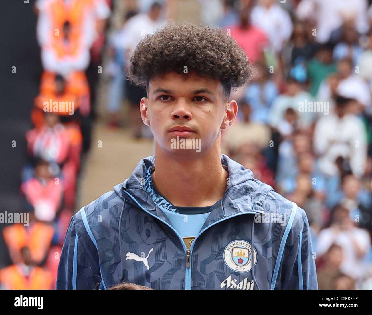 Londres, Royaume-Uni. 10 août 2024. LONDRES, ANGLETERRE - 10 AOÛT : Nico O'Reilly de Manchester City avant le coup d'envoi lors du FA Community Shield entre Manchester City et Manchester United au stade de Wembley le 10 août 2024 à Londres, Angleterre. Crédit : action Foto Sport/Alamy Live News Banque D'Images