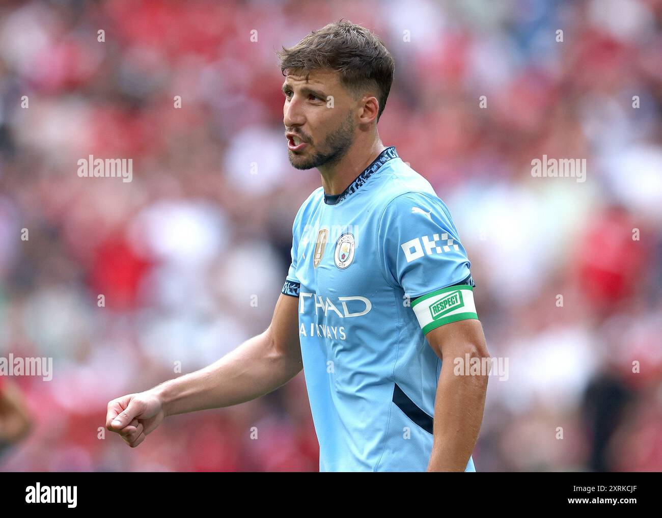 Londres, Royaume-Uni. 10 août 2024. Ruben Dias de Manchester Citypendant le match du FA Community Shield au stade de Wembley, Londres. Le crédit photo devrait se lire : Paul Terry/Sportimage crédit : Sportimage Ltd/Alamy Live News Banque D'Images