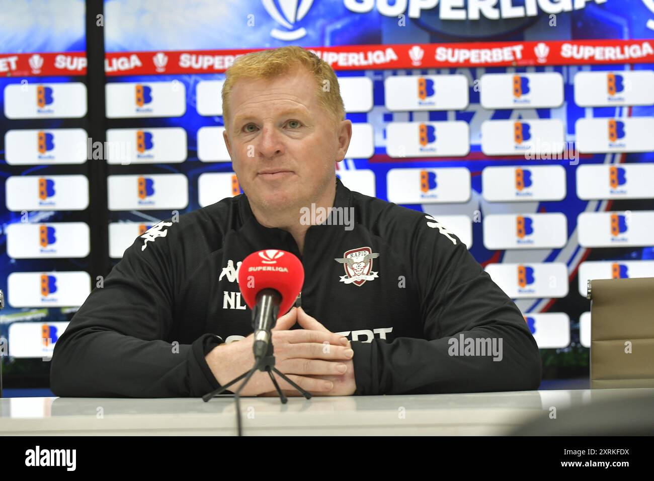 NEIL LENNON PENDANT GLORIA BUZAU - FC RAPID 1923 BUCURESTI, SUPERLIGA SUPERBET (10.08.2024), CRISTIAN STAVRI Banque D'Images