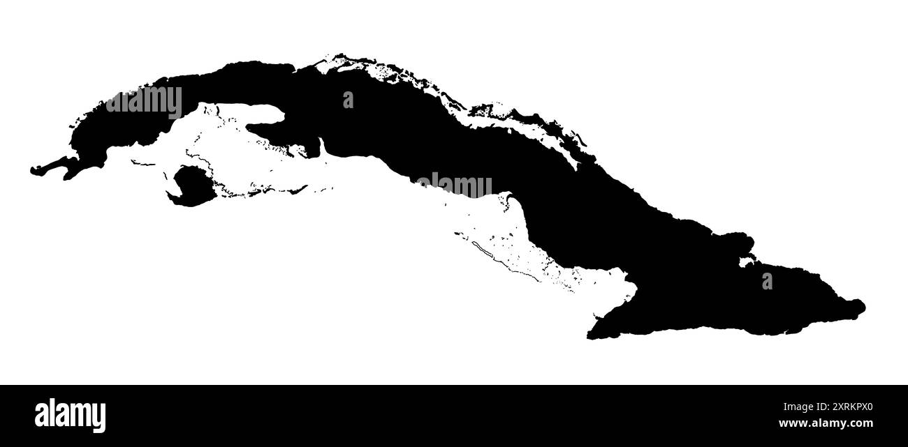 Illustration vectorielle, carte du pays de Cuba dans les Caraïbes avec des îles Banque D'Images