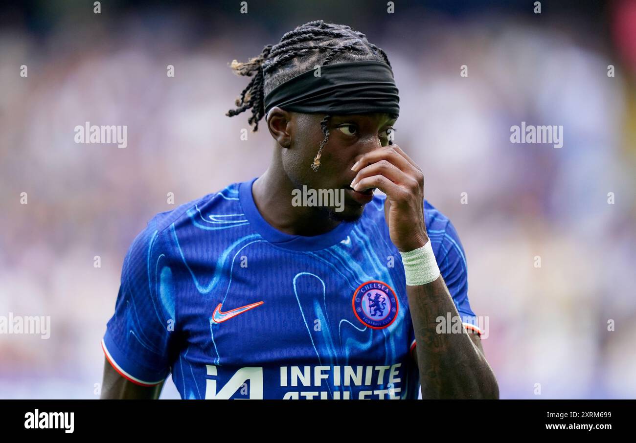 Noni Madueke de Chelsea lors du match amical de pré-saison à Stamford Bridge, Londres. Date de la photo : dimanche 11 août 2024. Banque D'Images